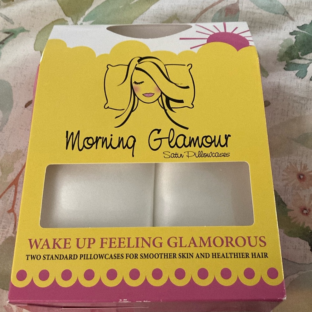 New Morning Glory Satin Pillowcases ivory color